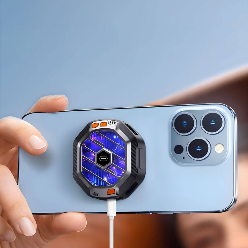 Bal-z Wiwu Wi-R001 15W M-safe Şarj Özellikli RGB Işıklı Telefon Soğutucu Fan