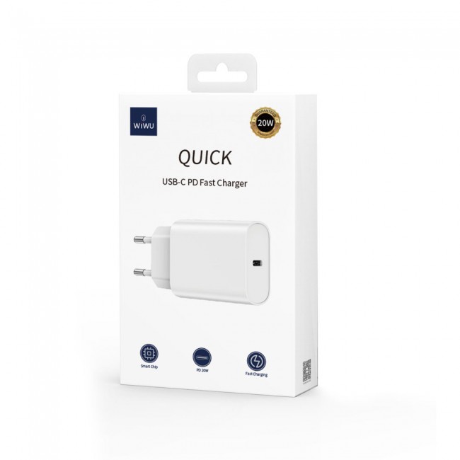 Wiwu Wi-U001 Quick 20W Tek Bağlantılı Type-C PD Hızlı Şarj Başlığı Wiwu Wi-U001 Quick 20W Tek Bağlantılı Type-C PD Hızlı Şarj Başlığı