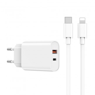 Wiwu Wi-U002 Quick Hızlı Şarj Başlığı Type-C to Lightning PD 20W Kablolu Şarj Seti Wiwu Wi-U002 Quick Hızlı Şarj Başlığı Type-C to Lightning PD 20W Kablolu Şarj Seti