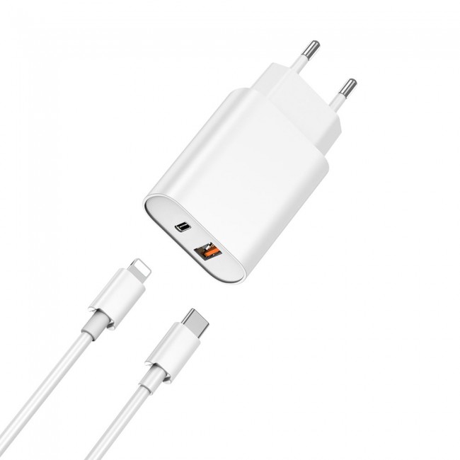 Wiwu Wi-U002 Quick Hızlı Şarj Başlığı Type-C to Lightning PD 20W Kablolu Şarj Seti Wiwu Wi-U002 Quick Hızlı Şarj Başlığı Type-C to Lightning PD 20W Kablolu Şarj Seti