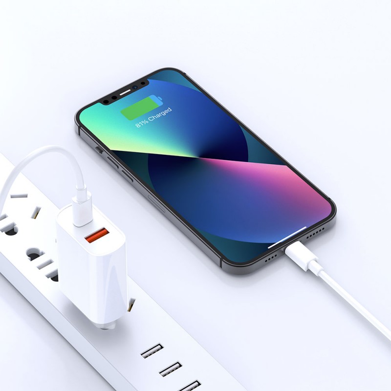 Bal-z Wiwu Wi-U002 Quick Hızlı Şarj Başlığı Type-C to Lightning PD 20W Kablolu Şarj Seti