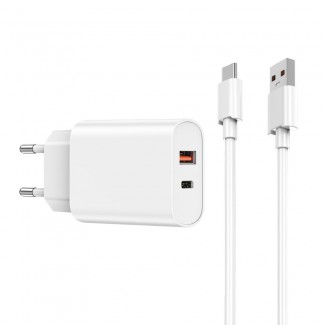 Wiwu Wi-U002 Quick Hızlı Şarj Başlığı USB-A to Type-C PD 20W Kablolu Şarj Seti Wiwu Wi-U002 Quick Hızlı Şarj Başlığı USB-A to Type-C PD 20W Kablolu Şarj Seti