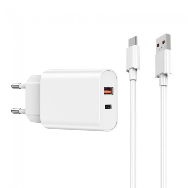 Wiwu Wi-U002 Quick Hızlı Şarj Başlığı USB-A to Type-C PD 20W Kablolu Şarj Seti Wiwu Wi-U002 Quick Hızlı Şarj Başlığı USB-A to Type-C PD 20W Kablolu Şarj Seti