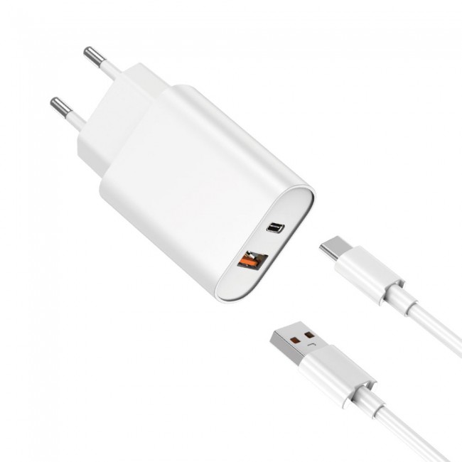 Wiwu Wi-U002 Quick Hızlı Şarj Başlığı USB-A to Type-C PD 20W Kablolu Şarj Seti Wiwu Wi-U002 Quick Hızlı Şarj Başlığı USB-A to Type-C PD 20W Kablolu Şarj Seti
