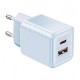 Wiwu Wi-U015 Jello Blue Serisi GaN Tech PD Hızlı Şarj Özellikli Seyahat Şarj Başlığı 35W Wiwu Wi-U015 Jello Blue Serisi GaN Tech PD Hızlı Şarj Özellikli Seyahat Şarj Başlığı 35W