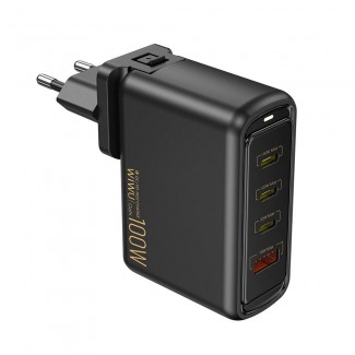 Wiwu Wi-U022W Warrior Serisi GaN Teknolojili 100W QC+PD Universal Hızlı Şarj Başlığı Wiwu Wi-U022W Warrior Serisi GaN Teknolojili 100W QC+PD Universal Hızlı Şarj Başlığı