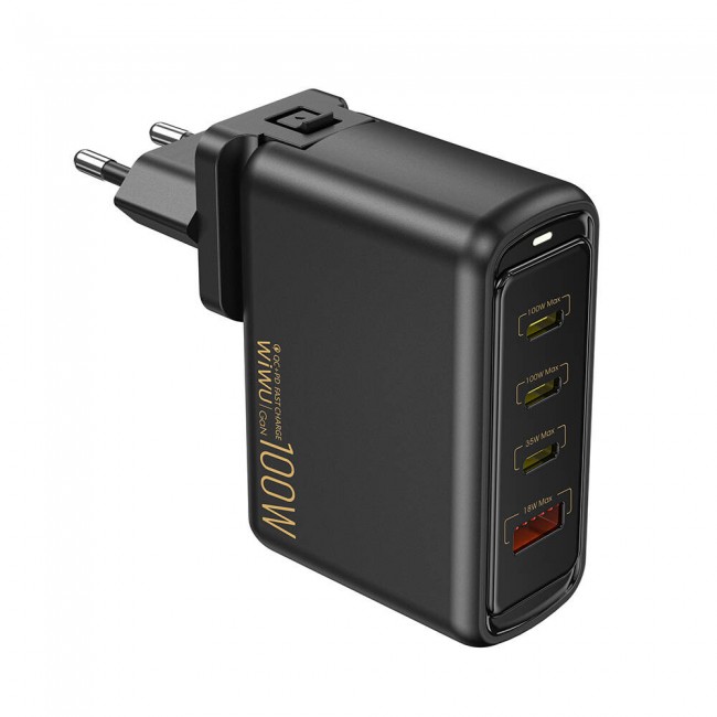 Wiwu Wi-U022W Warrior Serisi GaN Teknolojili 100W QC+PD Universal Hızlı Şarj Başlığı Wiwu Wi-U022W Warrior Serisi GaN Teknolojili 100W QC+PD Universal Hızlı Şarj Başlığı