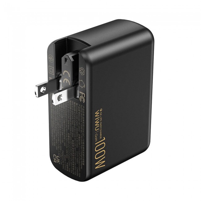 Wiwu Wi-U022W Warrior Serisi GaN Teknolojili 100W QC+PD Universal Hızlı Şarj Başlığı Wiwu Wi-U022W Warrior Serisi GaN Teknolojili 100W QC+PD Universal Hızlı Şarj Başlığı