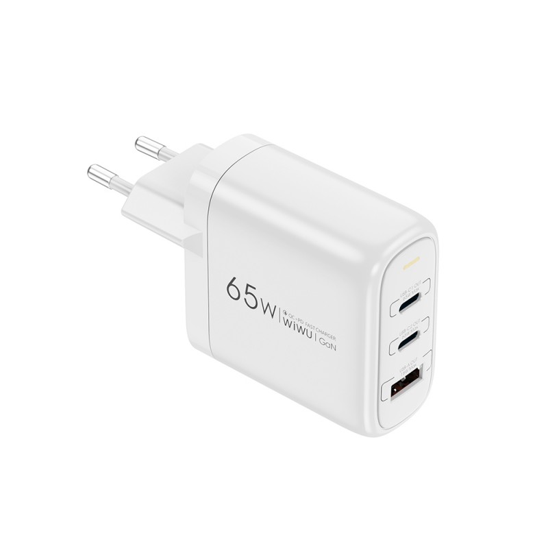 Bal-z Wiwu Wi-U024 EU Serisi Dual Type-C PD & USB-A GaN Teknolojili Hızlı Şarj Başlığı 65W