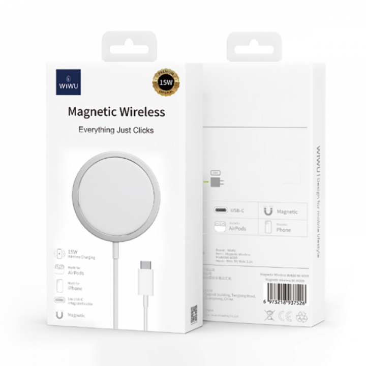 Wiwu Wi-W009 Interstellar 15W Hızlı Şarj Özellikli Magsafe PD Wireless Şarj Aleti