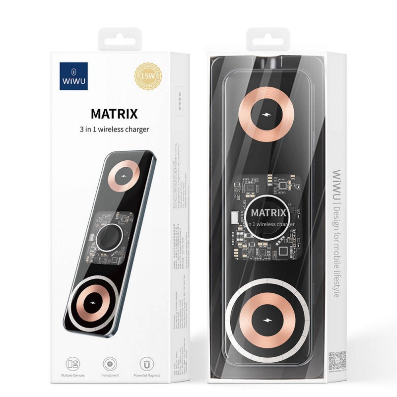 Bal-z Wiwu Wi-W010 Matrix 3in1 Magnetik Kablosuz Şarj Standı