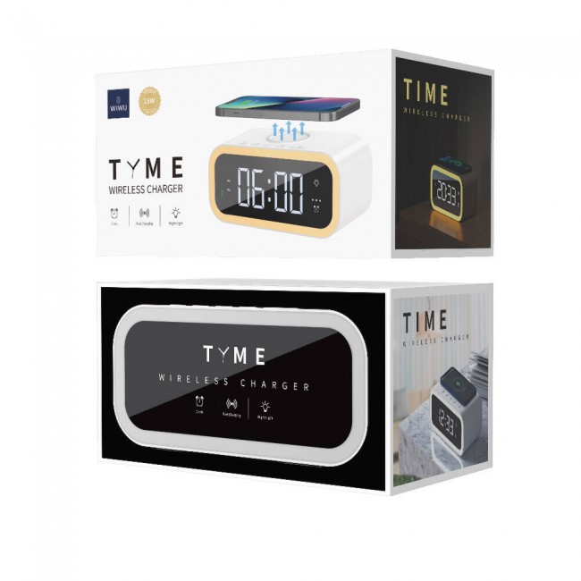 Wiwu Wi-W015 Time 4in1 Dijital Saat Alarm ve LED Işık Özellikli Wireless Şarj Aleti Wiwu Wi-W015 Time 4in1 Dijital Saat Alarm ve LED Işık Özellikli Wireless Şarj Aleti
