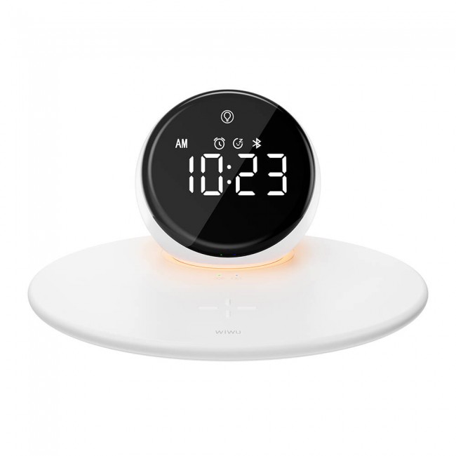 Wiwu Wi-W017 Kablosuz Şarj Standlı Çift Alarmlı Dijital Saatli Bluetooth Speaker Hoparlör Wiwu Wi-W017 Kablosuz Şarj Standlı Çift Alarmlı Dijital Saatli Bluetooth Speaker Hoparlör