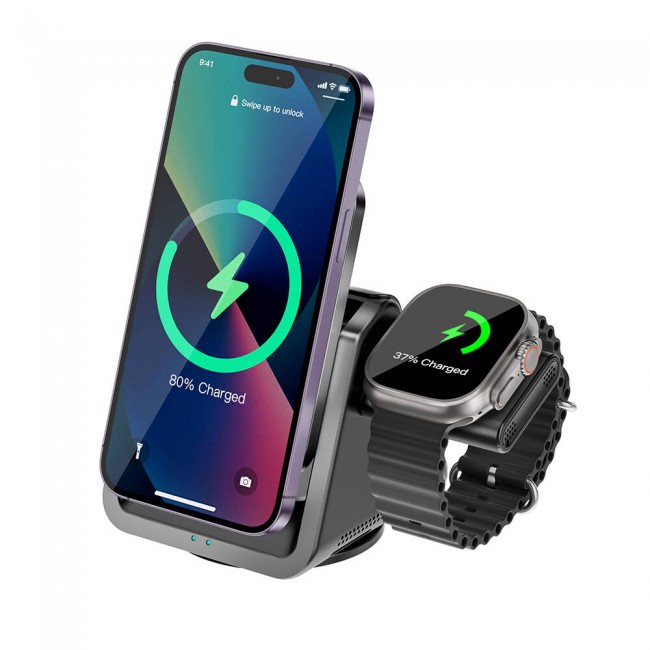Wiwu Wi-W018 Coolpad Serisi Telefon ve Akıllı Saat İçin 15W 3in1 Kablosuz Şarj Standı Wiwu Wi-W018 Coolpad Serisi Telefon ve Akıllı Saat İçin 15W 3in1 Kablosuz Şarj Standı