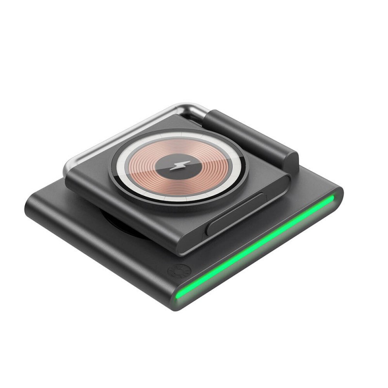 Bal-z Wiwu Wi-W023 Geek Telefon&Akıllı Saat&Kulaklık İçin 15W 3in1 Katlanabilen Hareketli Başlık Kablosuz Şarj Standı