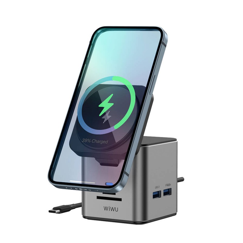 Bal-z Wiwu Wi-W025 9in1 M-safe Şarj Özellikli Type-C Hub PD 100W USB 3.0 SD/TF HDMI RJ45