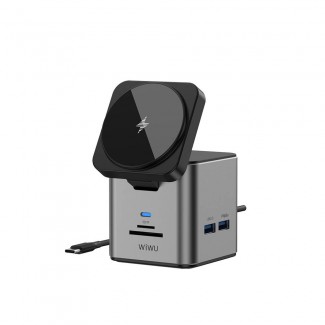 Wiwu Wi-W025 9in1 Magsafe Şarj Özellikli Type-C Hub PD 100W USB 3.0 SD/TF HDMI RJ45 Wiwu Wi-W025 9in1 Magsafe Şarj Özellikli Type-C Hub PD 100W USB 3.0 SD/TF HDMI RJ45