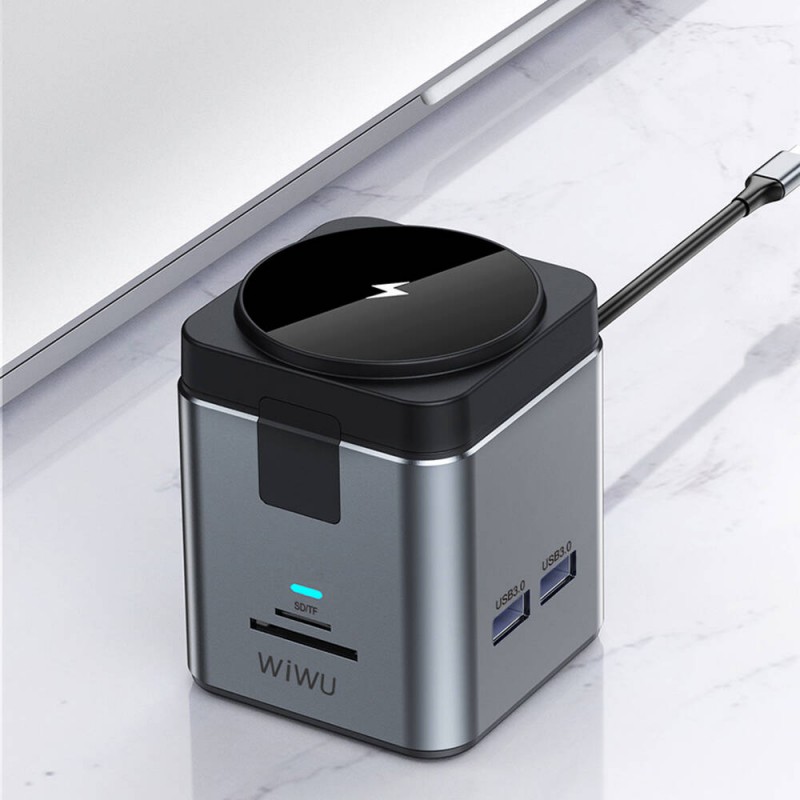 Bal-z Wiwu Wi-W025 9in1 M-safe Şarj Özellikli Type-C Hub PD 100W USB 3.0 SD/TF HDMI RJ45