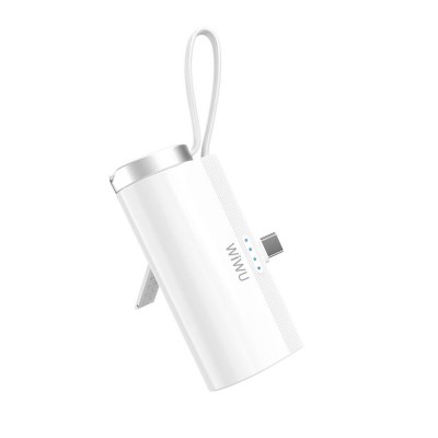 Bal-z Wiwu Wi-W026 Capsule Serisi 2in1 Mini Taşınabilir Standlı Askılı Type-C PD Powerbank 5000mAh