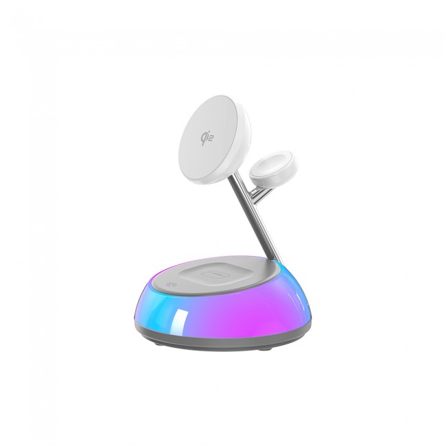 Wiwu Wi-W036 Qi2 3 in 1 Magnetik Hızlı Şarj Özellikli Ambiyans Işıklı Kablosuz Şarj Standı 15W Wiwu Wi-W036 Qi2 3 in 1 Magnetik Hızlı Şarj Özellikli Ambiyans Işıklı Kablosuz Şarj Standı 15W
