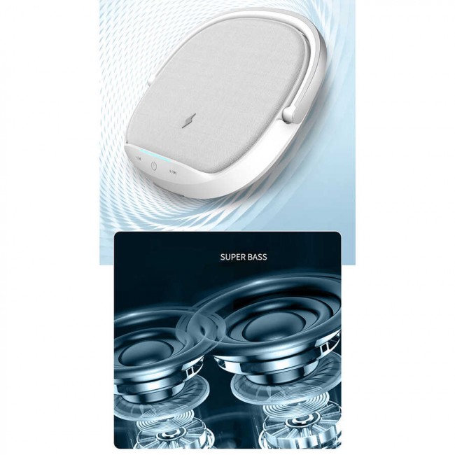 Wiwu Y1 Gece Lambalı Ve Kablosuz Şarj Standlı Bluetooth Speaker Hoparlör Wiwu Y1 Gece Lambalı Ve Kablosuz Şarj Standlı Bluetooth Speaker Hoparlör
