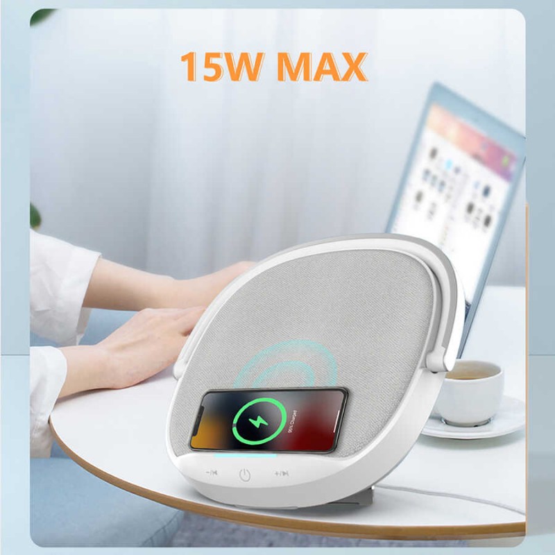 Bal-z Wiwu Y1 Gece Lambalı Ve Kablosuz Şarj Standlı Bluetooth Speaker Hoparlör