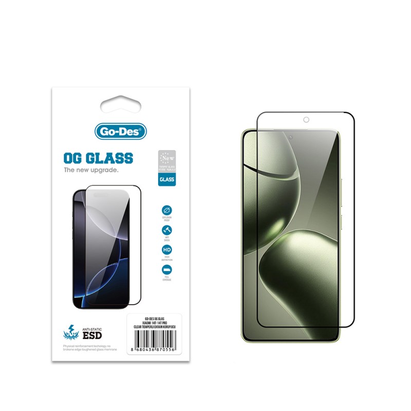 Bal-z Xiaomi 14T Go Des OG Glass Antistatik Temperli Cam Ekran Koruyucu