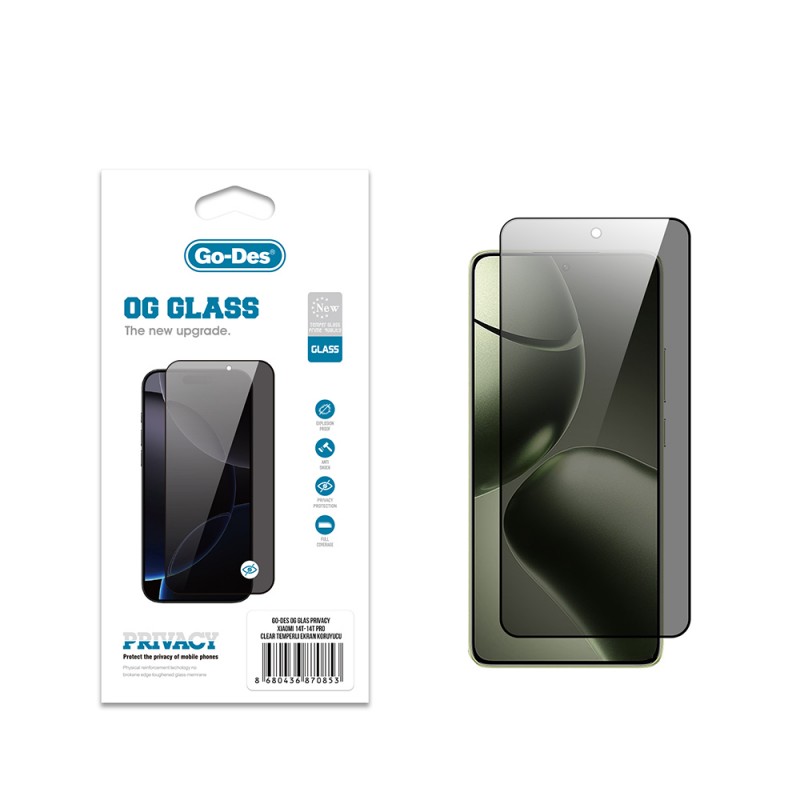 Bal-z Xiaomi 14T Pro Go Des OG Glass Privacy Antistatik Temperli Cam Ekran Koruyucu