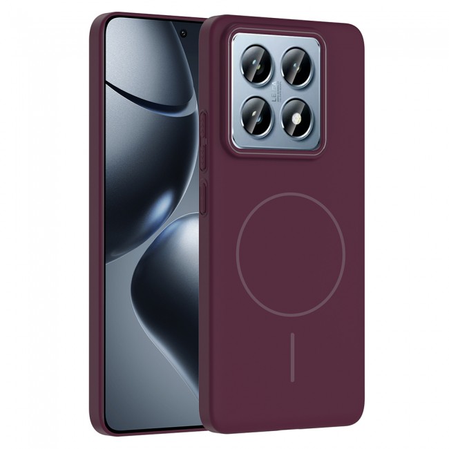 Xiaomi 14T Pro Kılıf M-safe Şarj Özellikli Zore Ruby Sert Kapak Xiaomi 14T Pro Kılıf M-safe Şarj Özellikli Zore Ruby Sert Kapak