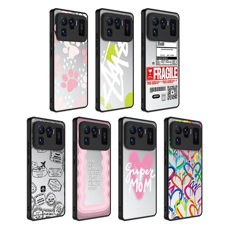 Bal-z Xiaomi Mi 11 Ultra Kılıf Aynalı Desenli Kamera Korumalı Parlak  Mirror Kapak