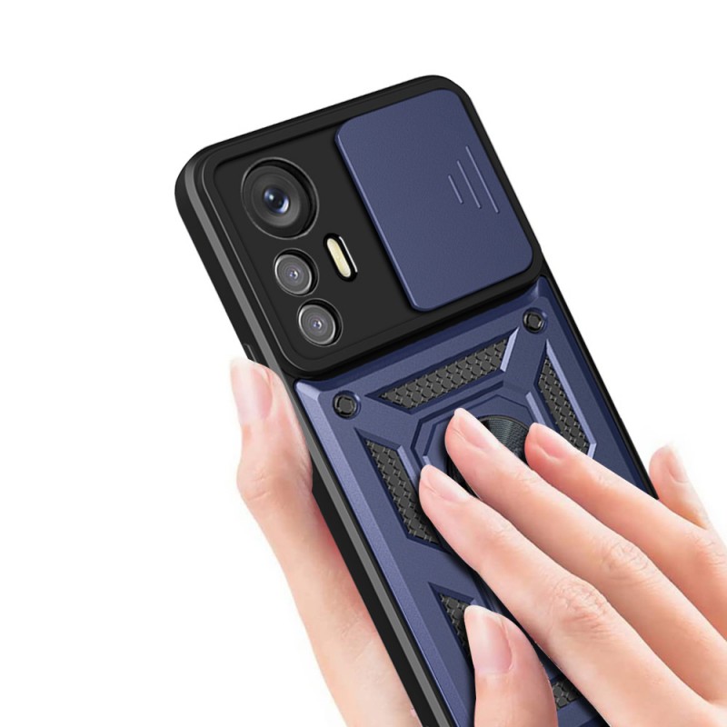 Bal-z Xiaomi Mi 12 Lite Kılıf Magnetik Standlı Kamera Korumalı Zore Sürgülü Vega Kapak