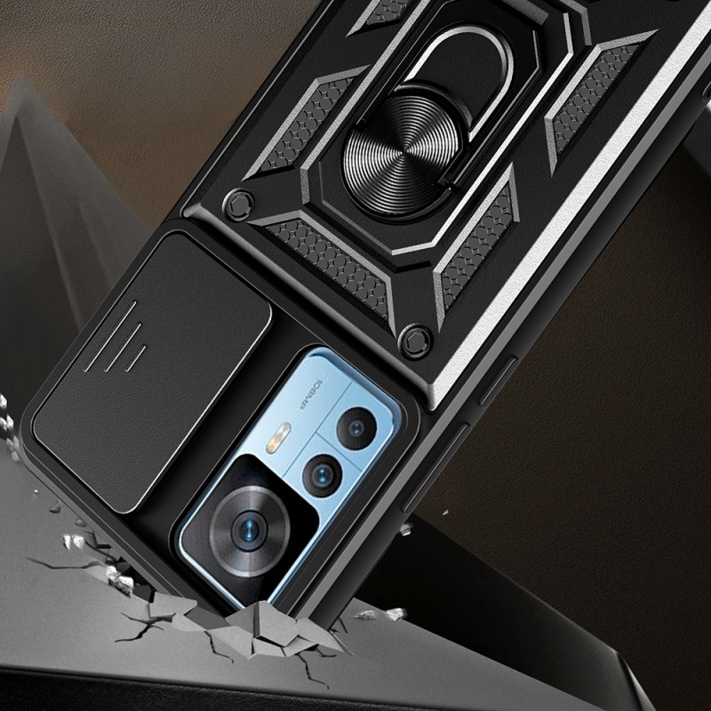 Bal-z Xiaomi Mi 12T Kılıf Magnetik Standlı Kamera Korumalı Zore Sürgülü Vega Kapak