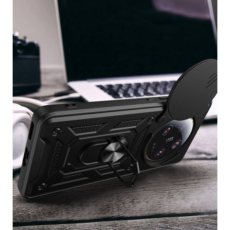 Bal-z Xiaomi Mi 13 Ultra Kılıf Magnetik Standlı Kamera Korumalı  Sürgülü Vega Kapak