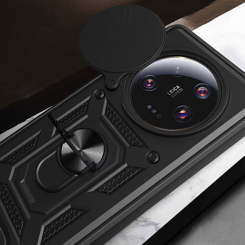 Bal-z Xiaomi Mi 13 Ultra Kılıf Magnetik Standlı Kamera Korumalı  Sürgülü Vega Kapak