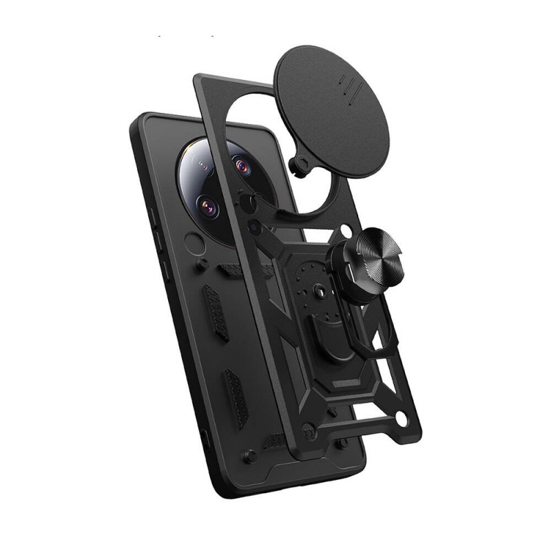 Bal-z Xiaomi Mi 13 Ultra Kılıf Magnetik Standlı Kamera Korumalı  Sürgülü Vega Kapak