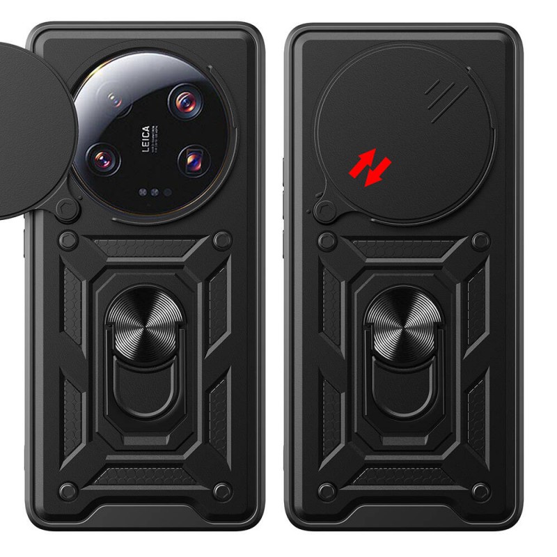 Bal-z Xiaomi Mi 13 Ultra Kılıf Magnetik Standlı Kamera Korumalı  Sürgülü Vega Kapak