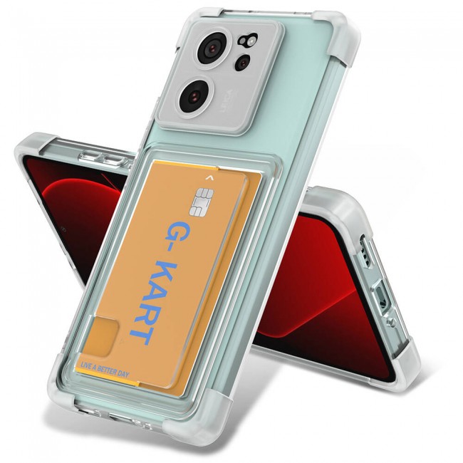 Xiaomi Mi 13T Kılıf Airbag Tasarımlı Şeffaf Kartlıklı Zore G-Kart Kapak Xiaomi Mi 13T Kılıf Airbag Tasarımlı Şeffaf Kartlıklı Zore G-Kart Kapak