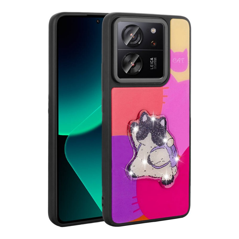 Bal-z Xiaomi Mi 13T Kılıf Parlayan Kabartmalı İkonik Figürlü  Amas Silikon Kapak