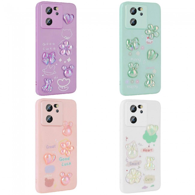 Xiaomi Mi 13T Pro Kılıf Kabartma Figürlü Parlak Zore Toys Silikon Kapak Xiaomi Mi 13T Pro Kılıf Kabartma Figürlü Parlak Zore Toys Silikon Kapak