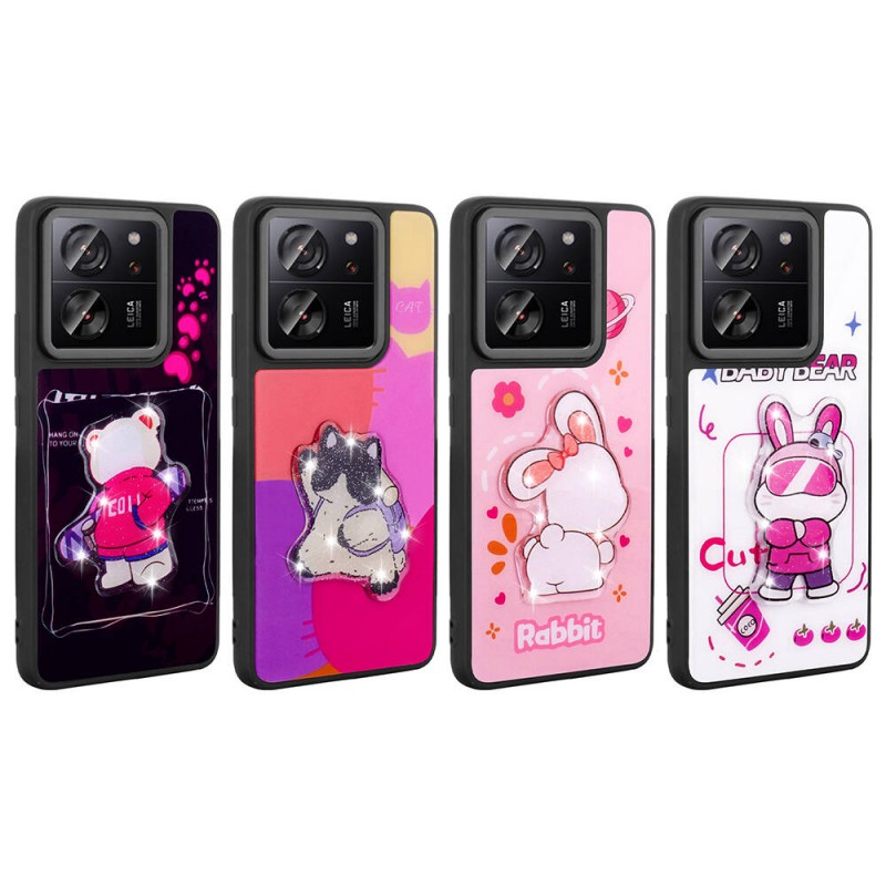 Bal-z Xiaomi Mi 13T Pro Kılıf Parlayan Kabartmalı İkonik Figürlü  Amas Silikon Kapak