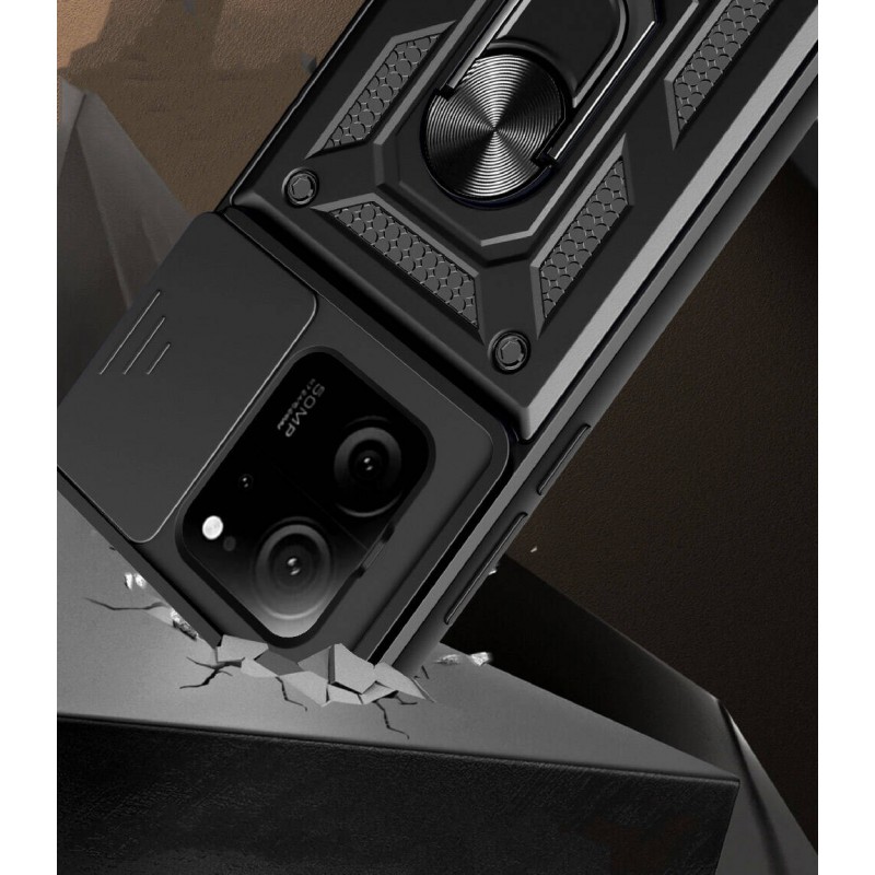 Bal-z Xiaomi Mi 13T Pro Kılıf Magnetik Standlı Kamera Korumalı  Sürgülü Vega Kapak