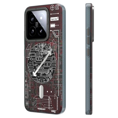 Xiaomi Mi 14 Kılıf M-safe Şarj Özellikli YoungKit Technology Serisi Kapak