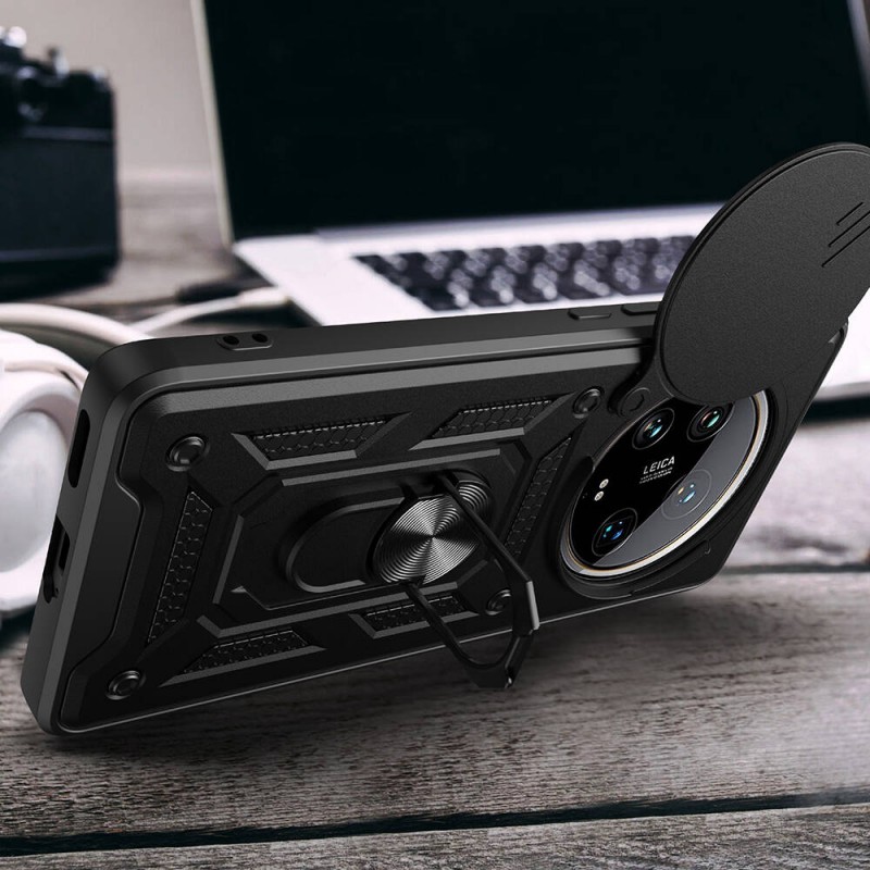 Xiaomi Mi 14 Ultra Kılıf Magnetik Standlı Kamera Korumalı Zore Sürgülü Vega Kapak Xiaomi Mi 14 Ultra Kılıf Magnetik Standlı Kamera Korumalı Zore Sürgülü Vega Kapak