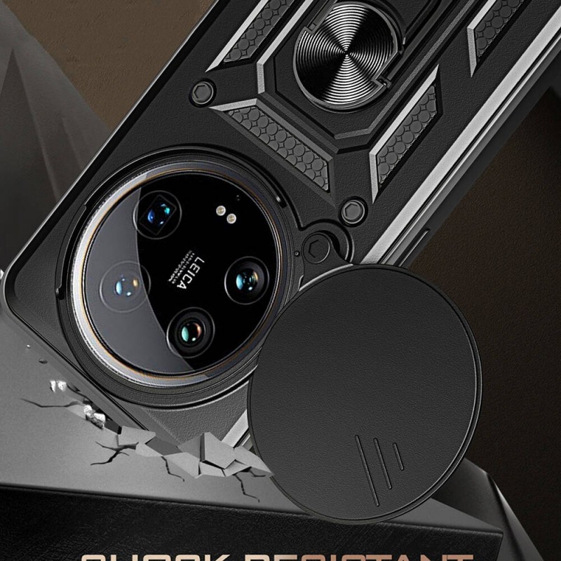 Xiaomi Mi 14 Ultra Kılıf Magnetik Standlı Kamera Korumalı Zore Sürgülü Vega Kapak Xiaomi Mi 14 Ultra Kılıf Magnetik Standlı Kamera Korumalı Zore Sürgülü Vega Kapak