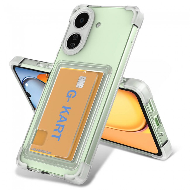 Xiaomi Poco C65 Kılıf Airbag Tasarımlı Şeffaf Kartlıklı Zore G-Kart Kapak Xiaomi Poco C65 Kılıf Airbag Tasarımlı Şeffaf Kartlıklı Zore G-Kart Kapak