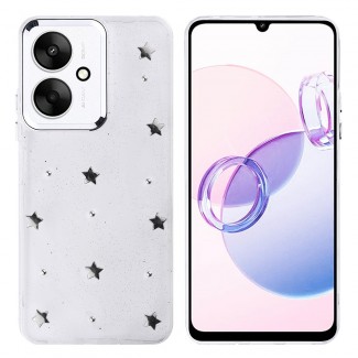 Xiaomi Poco C65 Kılıf Airbag Tasarımlı Simli Şeffaf Zore Kutup Kapak Xiaomi Poco C65 Kılıf Airbag Tasarımlı Simli Şeffaf Zore Kutup Kapak