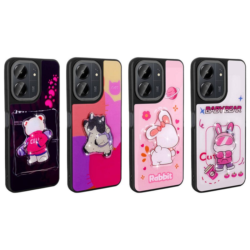 Bal-z Xiaomi Poco C65 Kılıf Parlayan Kabartmalı İkonik Figürlü  Amas Silikon Kapak