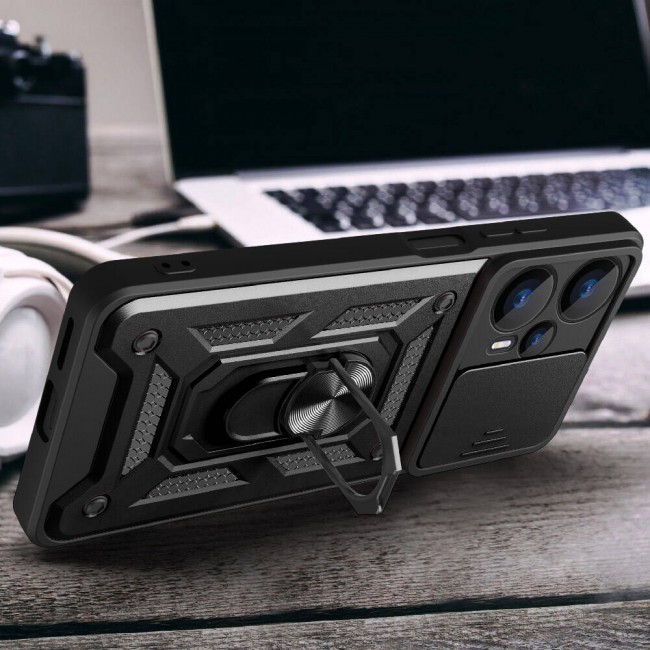 Xiaomi Poco F5 Kılıf Magnetik Standlı Kamera Korumalı Zore Sürgülü Vega Kapak Xiaomi Poco F5 Kılıf Magnetik Standlı Kamera Korumalı Zore Sürgülü Vega Kapak