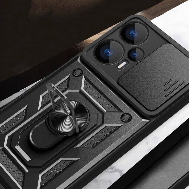 Xiaomi Poco F5 Kılıf Magnetik Standlı Kamera Korumalı Zore Sürgülü Vega Kapak Xiaomi Poco F5 Kılıf Magnetik Standlı Kamera Korumalı Zore Sürgülü Vega Kapak