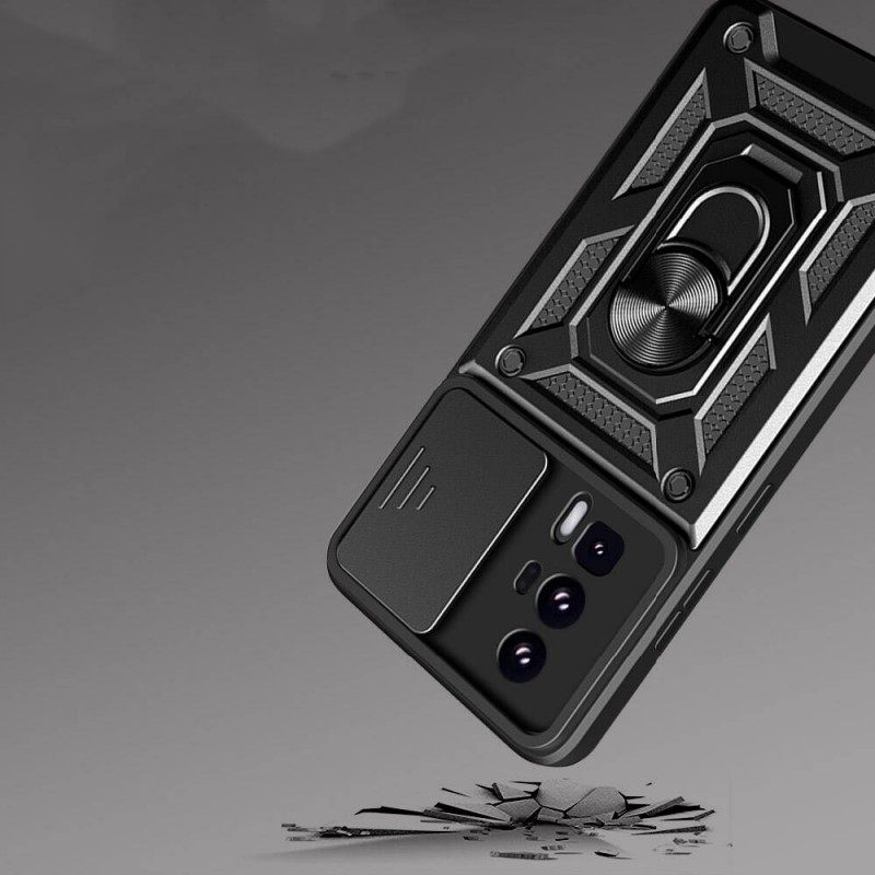 Bal-z Xiaomi Poco F5 Pro Kılıf Magnetik Standlı Kamera Korumalı  Sürgülü Vega Kapak